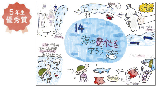 向丘小学校5年生　笹山 和奏さん「海の豊かさを守ろう」